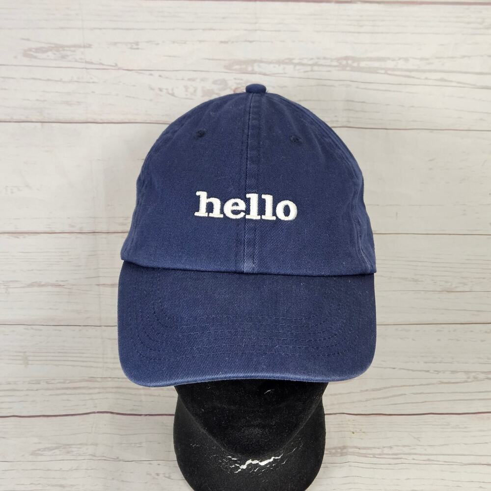 Unbranded Hat Baseball Cap Men's Adjustable Navy Blue "hello" "laters"